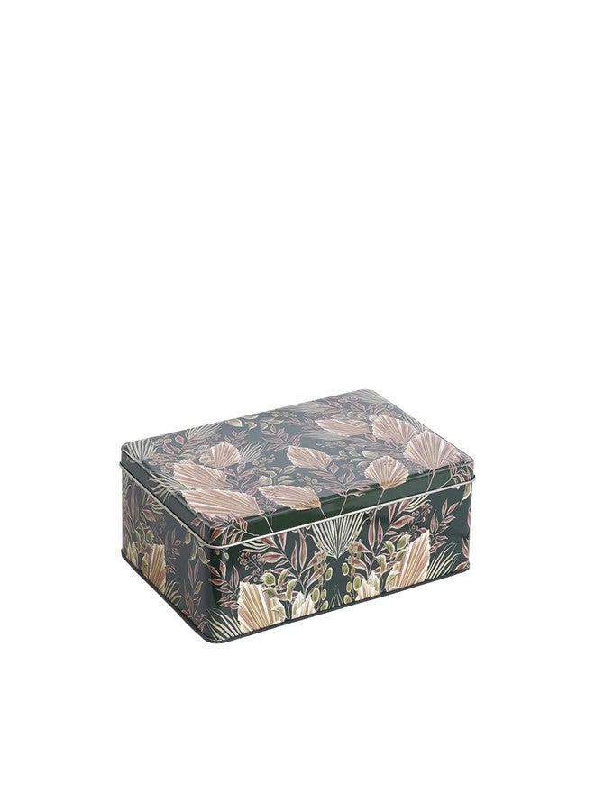 GLISTENDECOR Tin Storage Box - Medium Rectangular (Olive Green) | Airtight Cookie, Biscuit & Kitchen Decor Jar | Multipurpose Box for Beads, Buttons & Medical Kit Organizer pack of 1 - Image 4